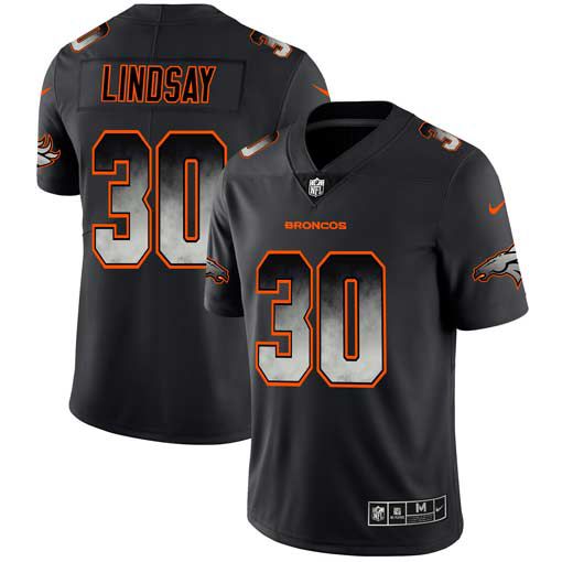 Men Denver Broncos #30 Lindsay Nike Teams Black Smoke Fashion Limited NFL Jerseys->jacksonville jaguars->NFL Jersey